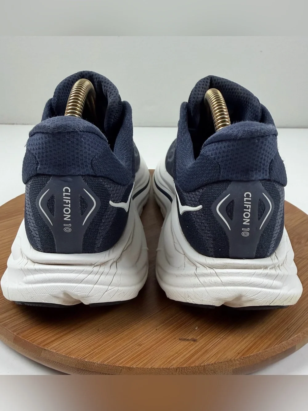 Hoka Clifton 10 Navy and White Cushioned Running Sneakers